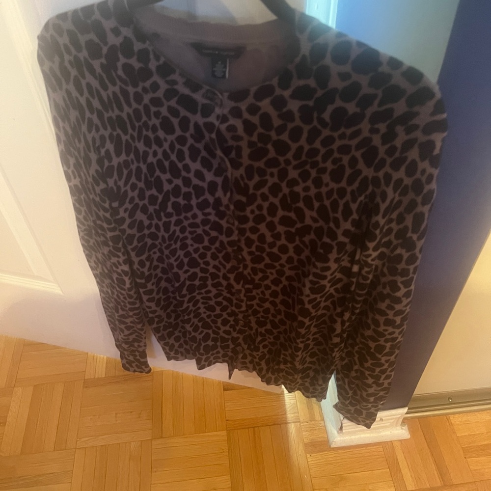 Tommy Hilfiger Leopard Print Cardigan - Black and Brown